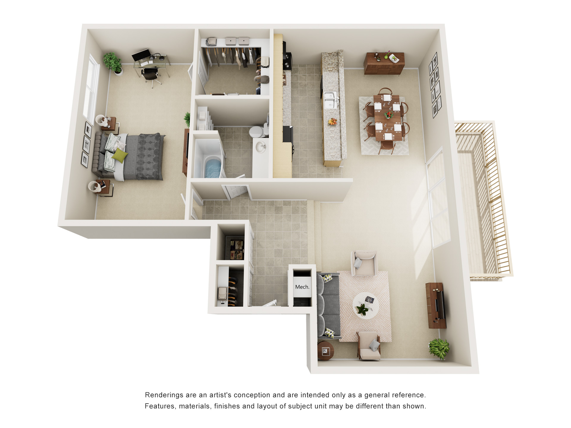 Floorplan Surfside – 1 Bedroom